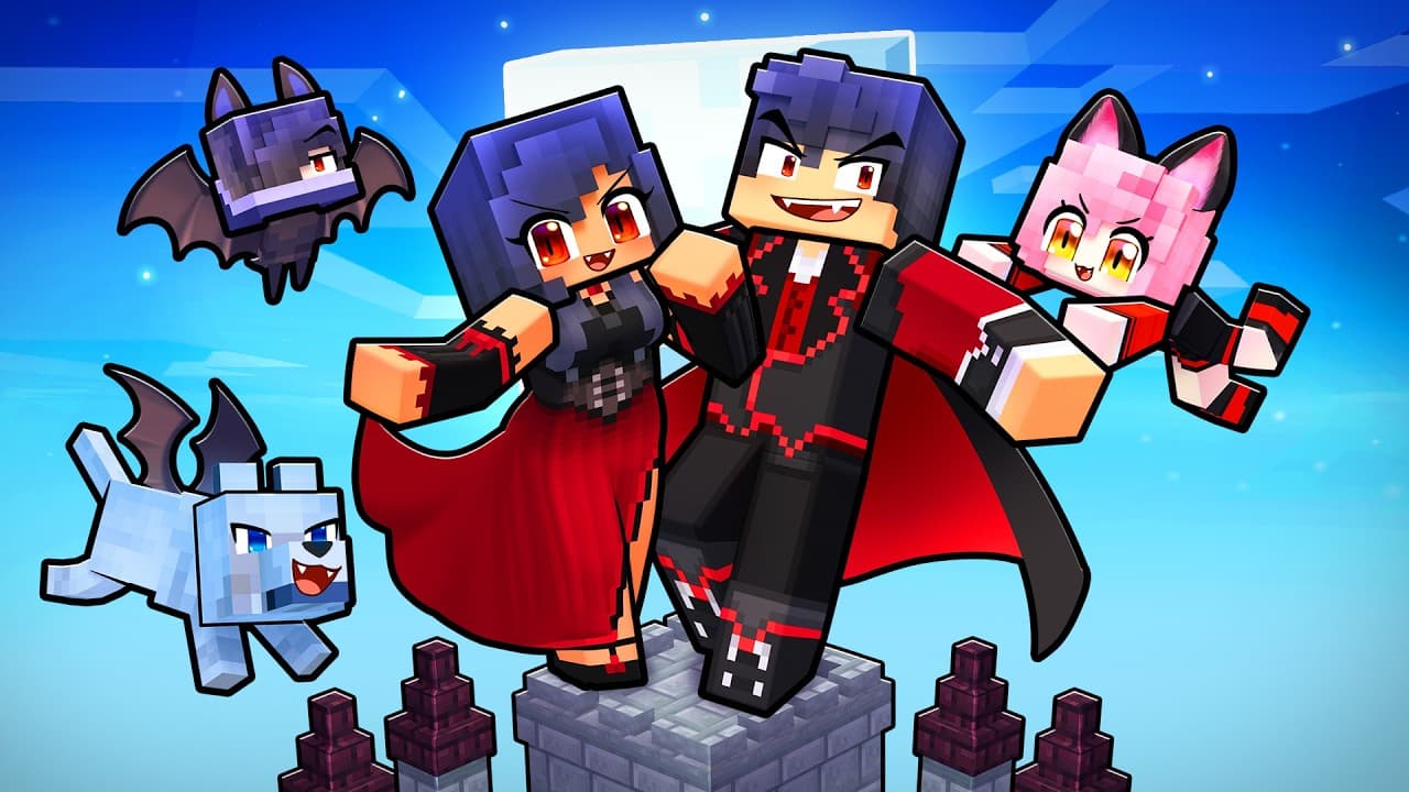 Playing as a VAMPIRE FAMILY on ONE BLOCK!