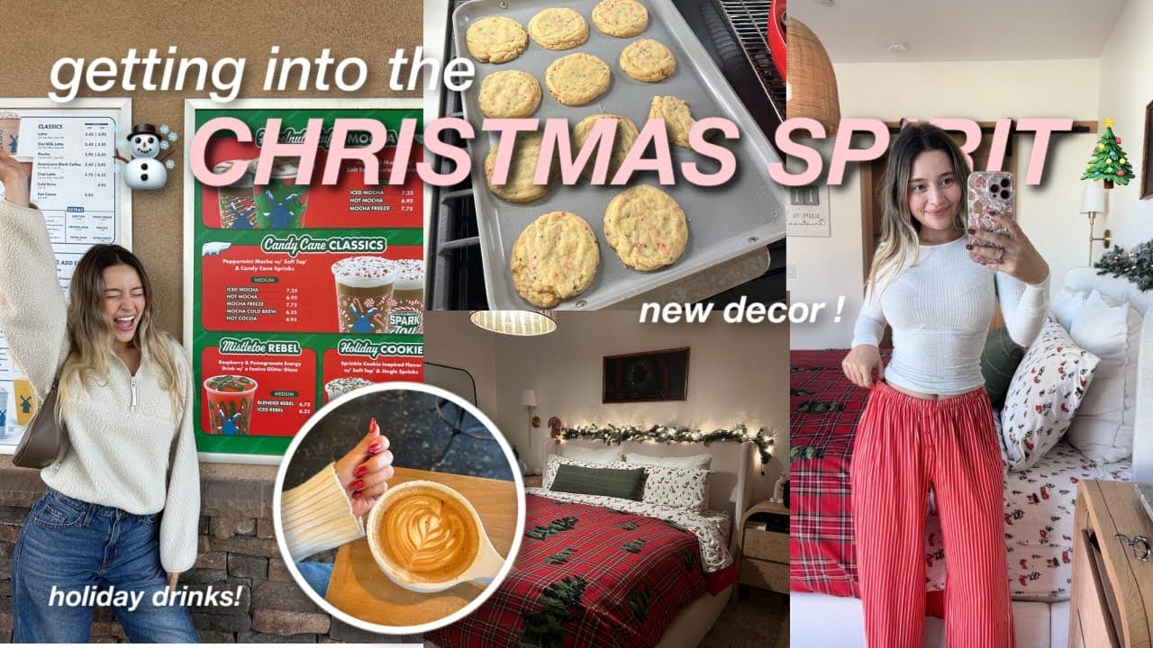 GETTING INTO THE CHRISTMAS SPIRIT ☃️🎄| new pjs, decorating, baking sugar cookies