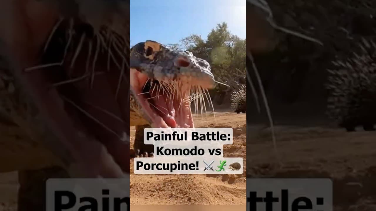 Komodo Dragon Regrets Biting a Porcupine! 😬🦎🦔