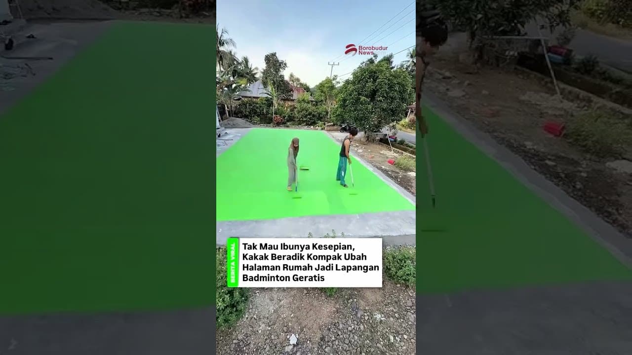 Haru! Anak-anak Ubah Halaman Rumah Jadi Lapangan Badminton Agar Ibu Tak Kesepian