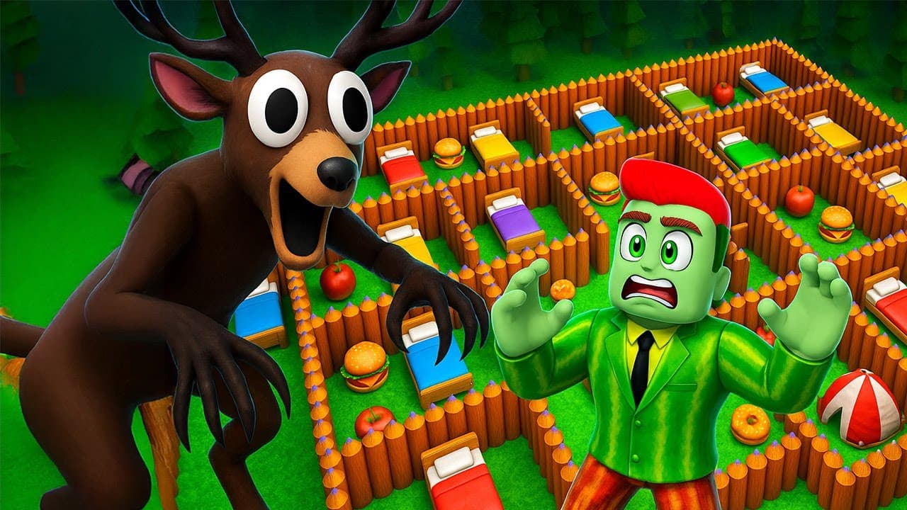 Job Bouwt Een Doolhof Basis In 99 Nachten In Het Bos... In Roblox!