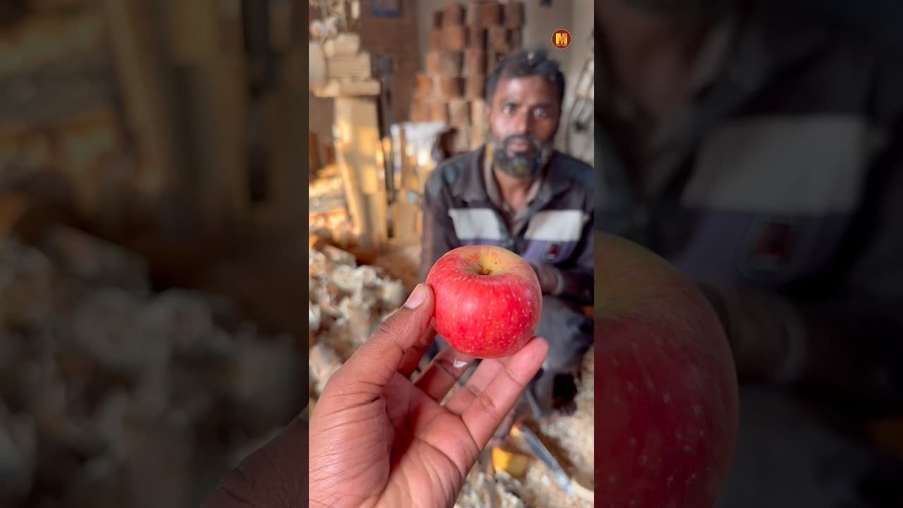Amazing Wooden Apple Showpiece Making Process | Wood Art. #foryou #viral #wood