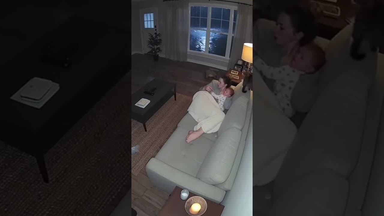 Cat Wakes Mom Seconds Before Flash-Flood Wave Smashes Into Home 🌊🐱 #CatSavesFamily #Shorts